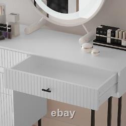 Ensemble de coiffeuse avec tiroirs, commode de rangement et table de maquillage pour la chambre.