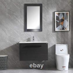 Ensemble de meuble-lavabo mural avec évier et robinet chromé de 32 pouces