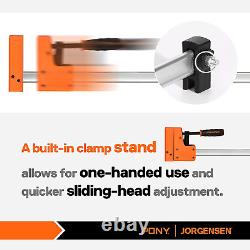 Ensemble de serre-joints à barre de 18 pouces, 2-Pack 90° Serre-joints parallèles Cabinet Master, Serre-joint à barre en acier
