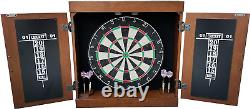 Ensemble tableau et armoire Hathaway Farmington Dartboard comprenant un tableau de fléchettes de 18 pouces, en acier