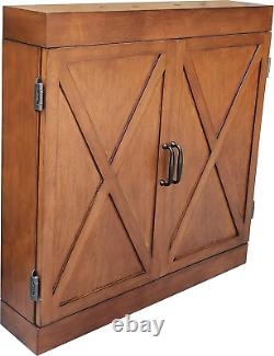 Ensemble tableau et armoire Hathaway Farmington Dartboard comprenant un tableau de fléchettes de 18 pouces, en acier