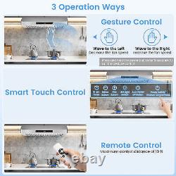 Hotte de cuisine sous placard de 30 pouces avec lumières LED réglables, programmation de l'heure et 4 vitesses de ventilation.