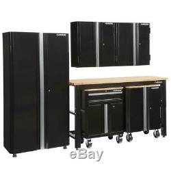 Husky 108. W X 98. H X 24 In. D Acier Garage Cabinet Set In Black