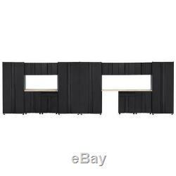 Husky Soudé 242 En. W X 75. H X 19. D Acier Garage Cabinet Set In Black