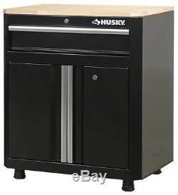 Husky Steel Garage Cabinet Set En Noir (3 Pièces) 1 Tiroir 2 Portes Grommet Nouveau