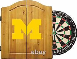 Imperial Dart Cabinet Set Steel Tip Bristle Dartboard Michigan Wolverines