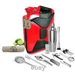 Jerry Can Mini Bar, Cocktail Shaker Set Bag, Voyage Barender Kit, Bar Cabinet