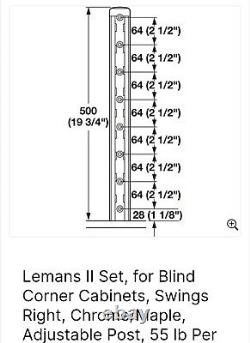 Lemans II 60 (2)-shelf Finition Chrome/maple Lazy Susan Pour Blind Corner Cabinet
