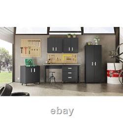 Meuble de garage et d'atelier mobile à 3 pièces, gris anthracite, optimisant l'espace