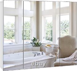 Miroir de salle de bain avec rangement, 27,6 X 23,6 pouces Armoire à pharmacie pour salle de bain avec
