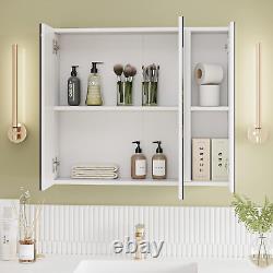 Miroir de salle de bain avec rangement, 27,6 X 23,6 pouces Armoire à pharmacie pour salle de bain avec