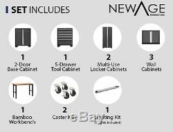 Newage Pro 3.0 Série 8 Pièces Garage Armoires Set Gris, Navires Neufs De L'usine