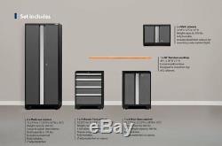 Newage Products Bold 3.0 Cabinets Workbench Ensemble De 7 Ordinateurs En Acier Inoxydable Gris