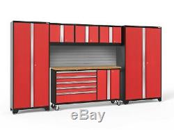 Newage Products Téméraire 3.0 9-pièces Garage Rangement Outils Armoires Workbench Red