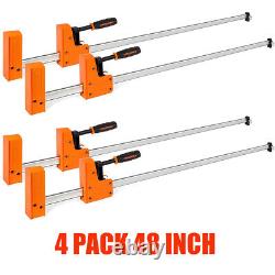 Pinces À Barres De 48'' 90°cabinet Master Parallel Jaw Bar Clamp Set 4-pack Acier Au Carbone