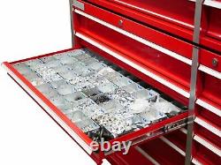 Plateaux d'organisateur de tiroir de boîte à outils 3x3 Diviseur de bac en acier Coffre à outils roulant 40PCS