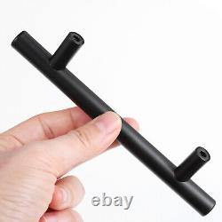 Poignées de tiroir en acier inoxydable pour armoires de cuisine noires mates Lot de 6 pouces