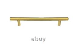 Poignées dorées mates en T en acier massif pour armoires de cuisine - Bouton moderne en quincaillerie