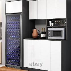 Refroidisseur à vin de 187 bouteilles Cave à vin à double zone 24 Réfrigérateur à vin sur pied