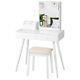 Topbuy Vanity Dresser Table Set Withlockable Bijoux Cabinet Et Tabouret