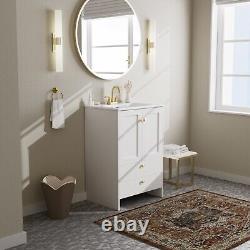 Vanité de salle de bain blanche Phiestina avec ensemble de meuble de salle de bain à 2 portes et 2 tiroirs