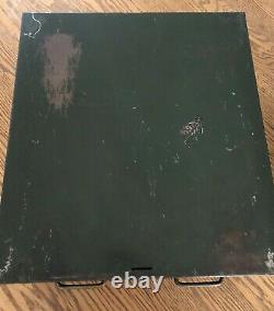 Vintage Set-2 Steel Metal Green Library 2 Tiroir Fichier Carte Catalogue Cabinet Asco