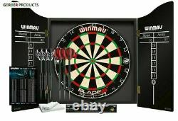 Winmau Blade 5 Darts Set Dart Board Championship Dartboard Avec Cabinet